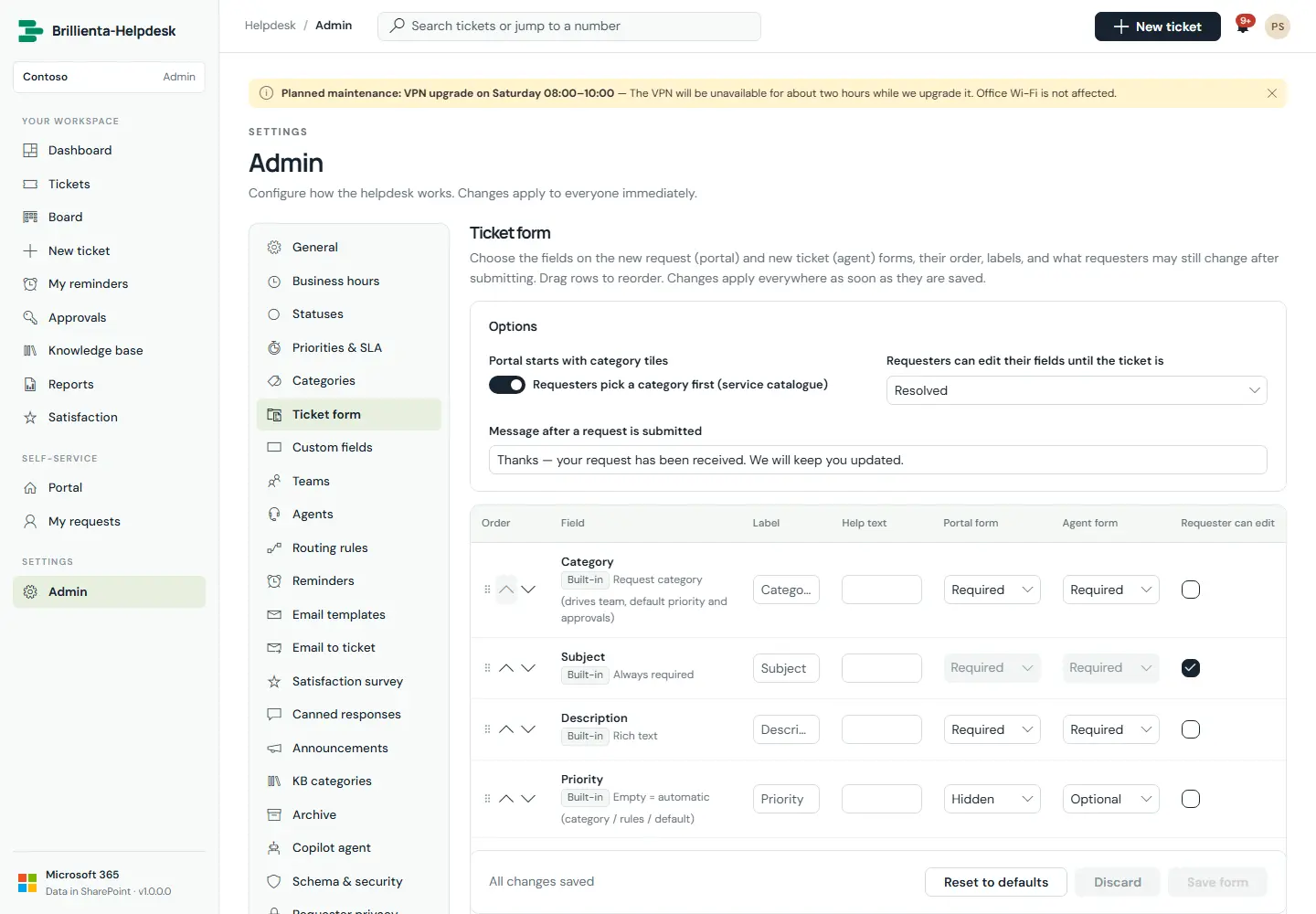 Ticket form designer