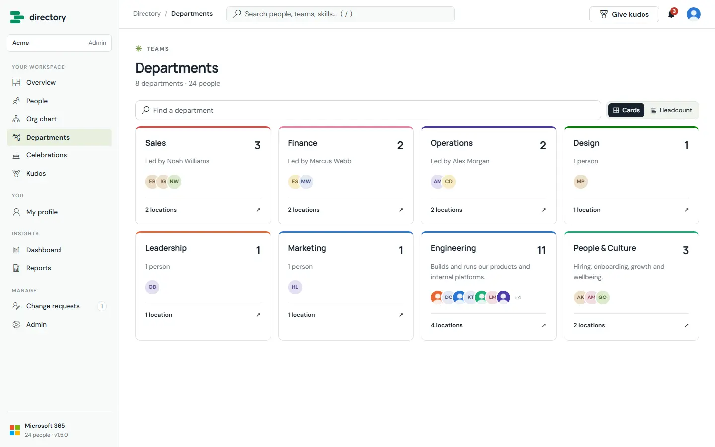 Departments in Brillienta Employee Directory