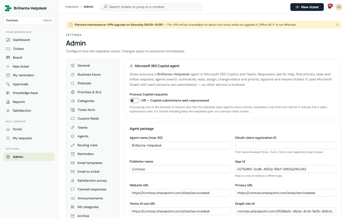 Helpdesk Copilot agent builder in five checked steps
