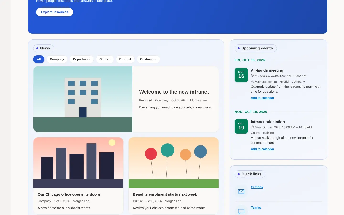 Home site with the Soft design